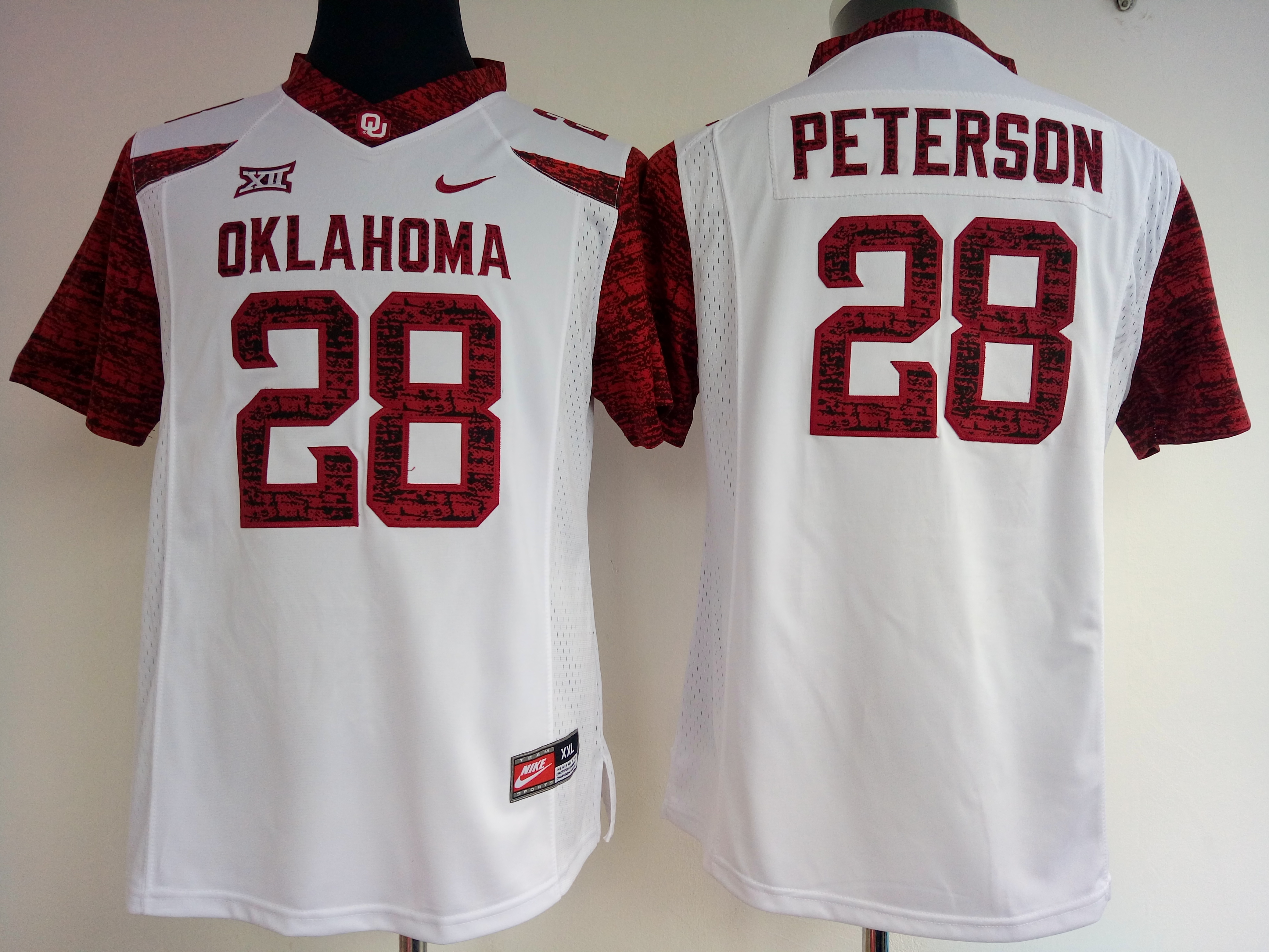 NCAA Womens Oklahoma Sooners White Limited #28 peterson jerseys->women ncaa jersey->Women Jersey